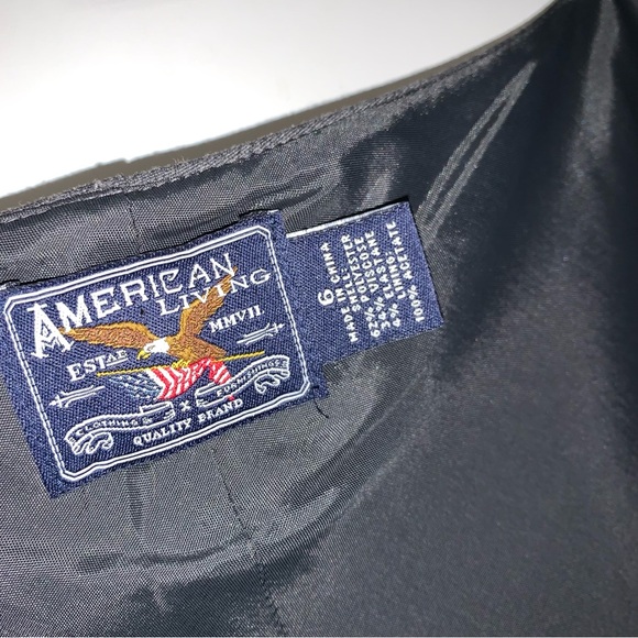 American Living EUC Gray Square Neck Puffed Sleeve Shift Dress size 6 - Picture 5 of 12